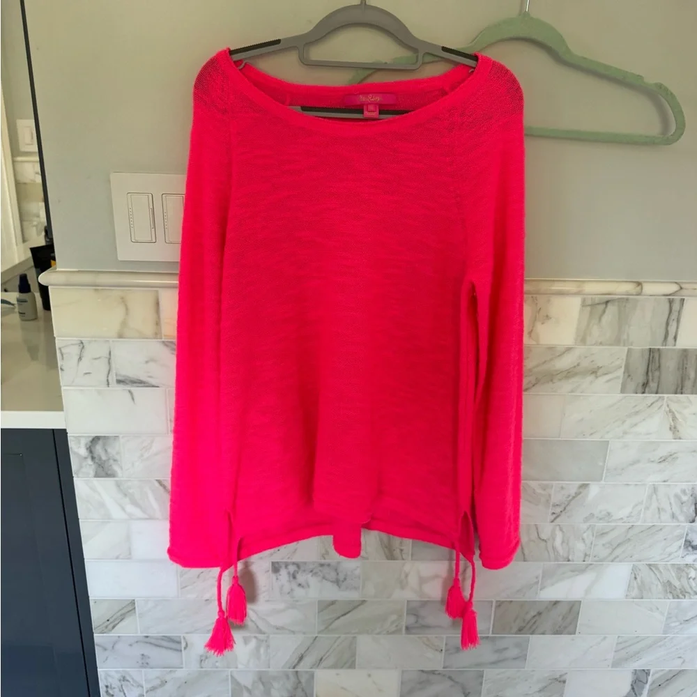 Lily Pulitzer Bright Pink Women's sweater Top - Picture 3 of 5